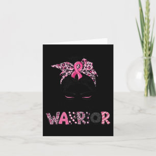 Pink Ribbon Breast Cancer Awareness Warrior Messy Card