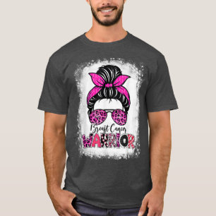 Pink Ribbon Breast Cancer Awareness Warrior Messy T-Shirt