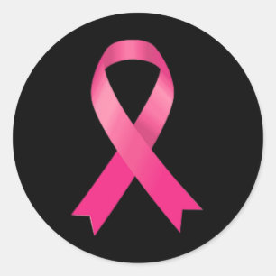Pink Ribbon Breast Cancer Awareness Women Men Kids Classic Round Sticker