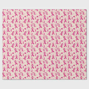 pink ribbon breast cancer awareness wrapping paper