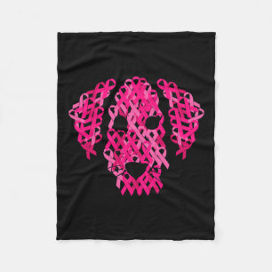 Pink Ribbon Breast Cancer Awarenesss Fleece Blanket