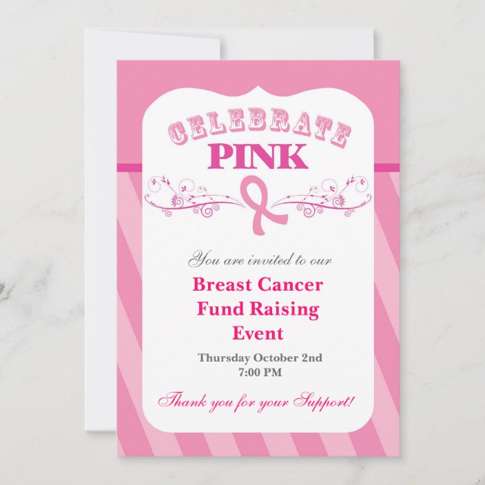 Pink Ribbon Breast Cancer Event Invitation