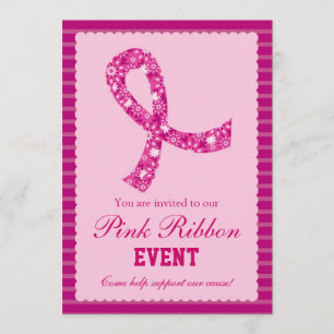 Pink Ribbon Breast Cancer Event Invitation