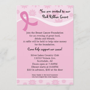 Pink Ribbon Breast Cancer Event Invitation