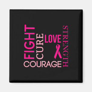 Pink Ribbon Breast Cancer Fighters Survivors Magnet