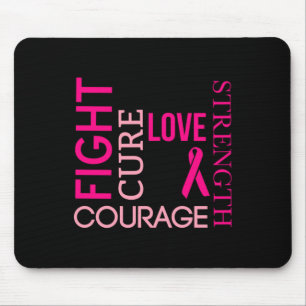 Pink Ribbon Breast Cancer Fighters Survivors Mouse Pad