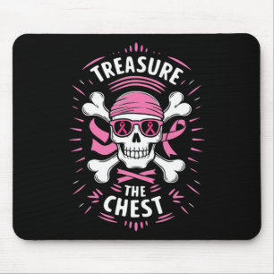 Pink Ribbon Breast Cancer Pirate Treasure The Ches Mouse Pad