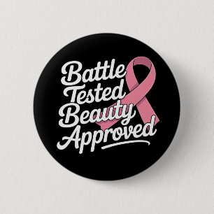 Pink Ribbon Breast Cancer Warrior Survivor Fighter 6 Cm Round Badge