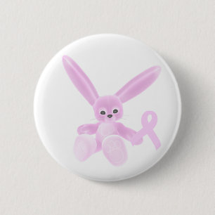 Pink Ribbon Bunny 6 Cm Round Badge