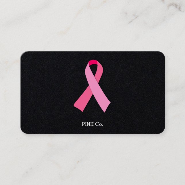 Pink Ribbon Business Card (Front)