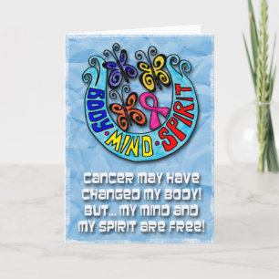 Pink Ribbon Butterflies Body Mind Spirit Card