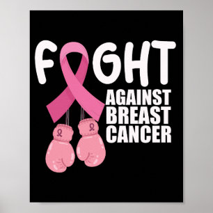 Pink Ribbon Cancer Awareness Breast Cancer Fight Poster