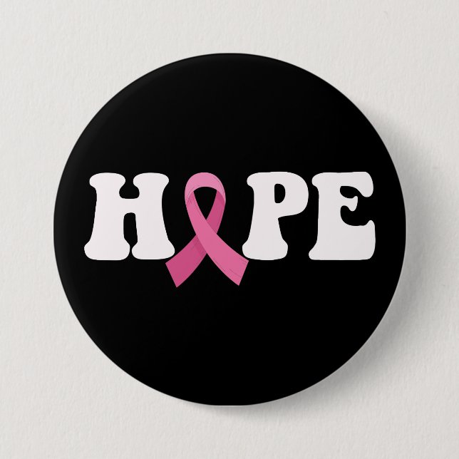 Pink Ribbon Cancer Awareness Breast Cancer Hope  7.5 Cm Round Badge (Front)