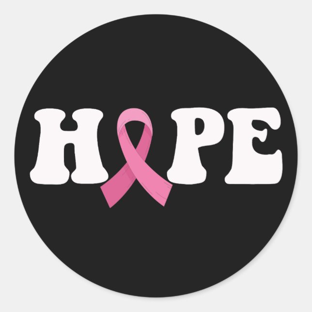 Pink Ribbon Cancer Awareness Breast Cancer Hope  Classic Round Sticker (Front)