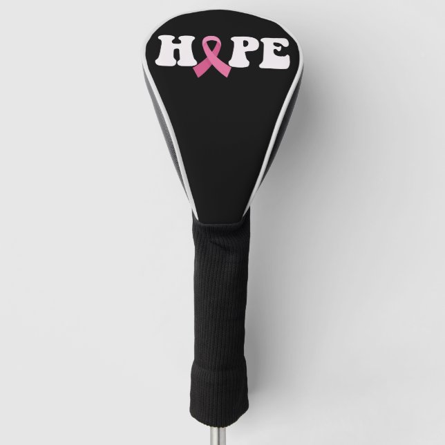 Pink Ribbon Cancer Awareness Breast Cancer Hope  Golf Head Cover (Front)