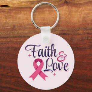 Pink Ribbon Cancer Awareness Key Ring