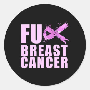 Pink Ribbon Cancer For Breast Cancer Awareness  Classic Round Sticker