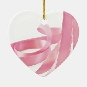 Pink Ribbon Ceramic Tree Decoration
