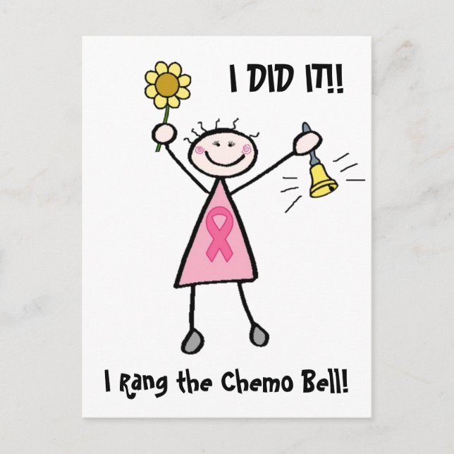 Pink Ribbon Chemo Bell Postcard (Front)