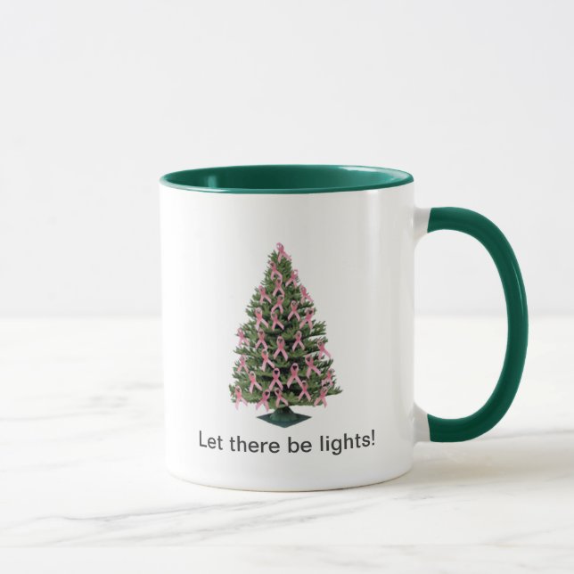 Pink ribbon Christmas -- mug (Right)