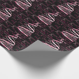 Pink Ribbon Christmas Tree Breast Cancer Awareness Wrapping Paper