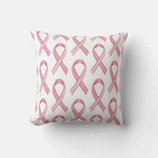 Pink Ribbon Classic Breast Cancer Support Art Cushion