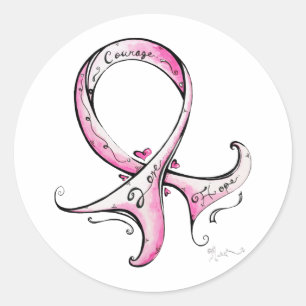 Pink Ribbon Classic Round Sticker