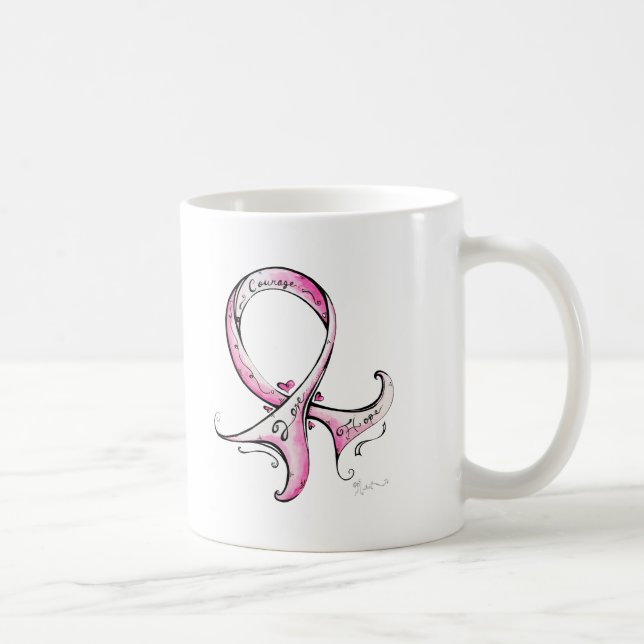 Pink Ribbon Coffee Mug (Right)