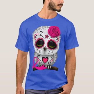 Pink Ribbon Dead sugar  owl Day of The Dead Hallow T-Shirt