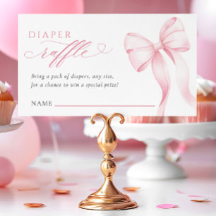 Pink Ribbon Diaper Raffle Enclosure Card