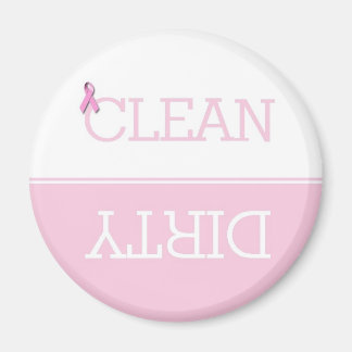 Pink Ribbon Dirty Clean Dishwasher Magnet