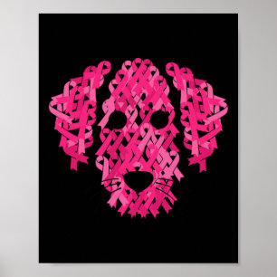 Pink Ribbon Dog Inspirational Breast Cancer Awaren Poster