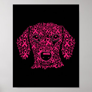 Pink Ribbon Dog Lover Inspirational Breast Cancer Poster