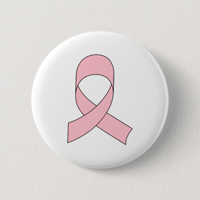 Pink Ribbon Drawing 6 Cm Round Badge (Front)