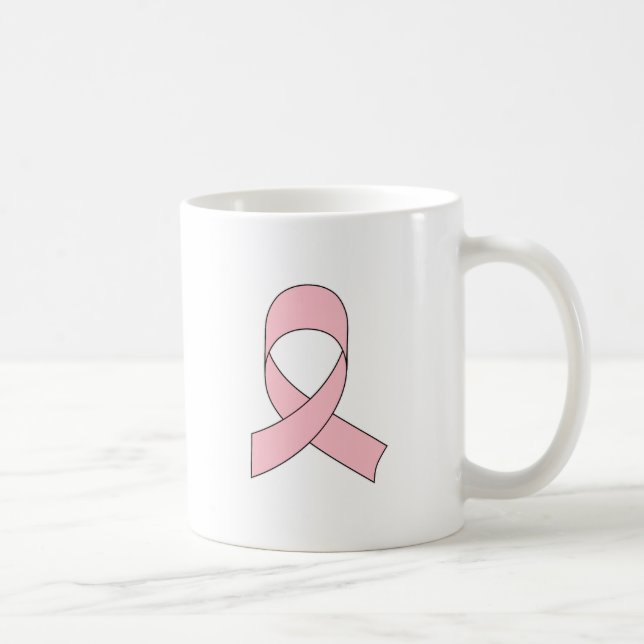 Pink Ribbon Drawing Coffee Mug (Right)