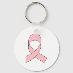 Pink Ribbon Drawing Key Ring