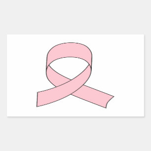 Pink Ribbon Drawing Rectangular Sticker
