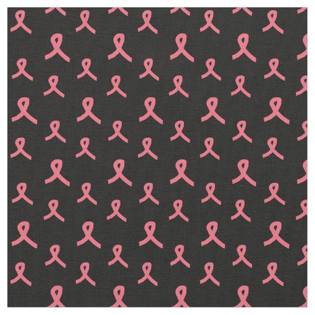 Pink Ribbon Fabric on Black (Close Up)