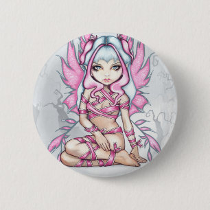 "Pink Ribbon Fairy" Button