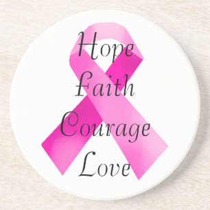 Pink Ribbon Faith Coaster