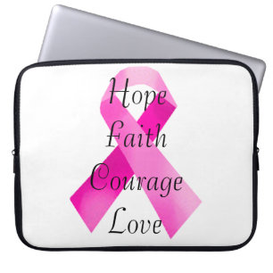 Pink Ribbon Faith Laptop Sleeve