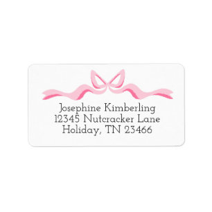 Pink Ribbon Feminine Return Address Label