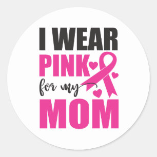 Pink Ribbon Fighter Survivor Mum Breast Cancer Classic Round Sticker