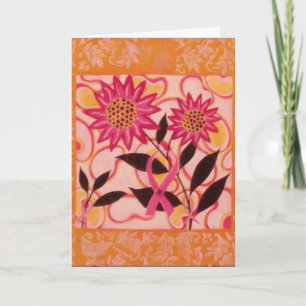 Pink Ribbon & Flowers: Thinking of You Card