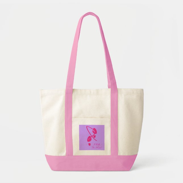 Pink Ribbon Footprints I Walk For A Cure II Tote Bag (Front)