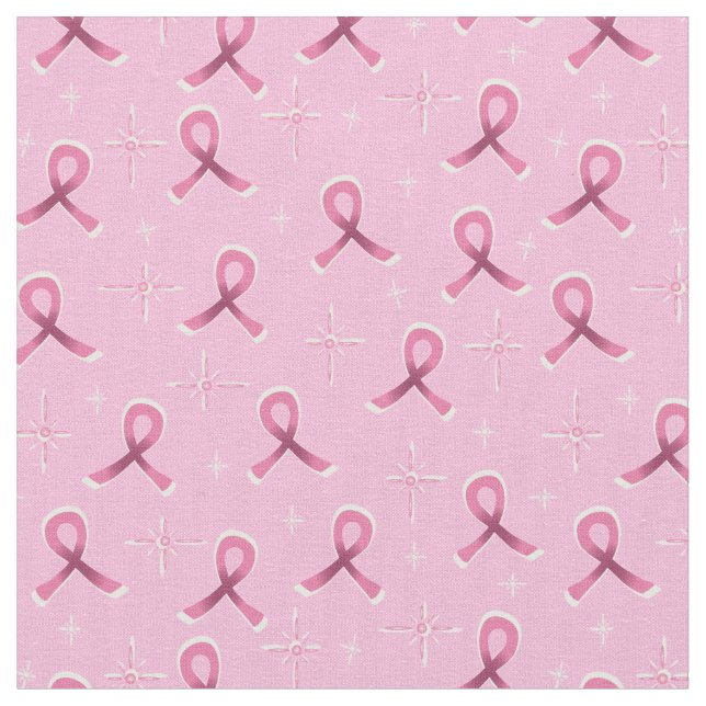 Pink Ribbon for Breast Cancer Pink Fabric (Close Up)