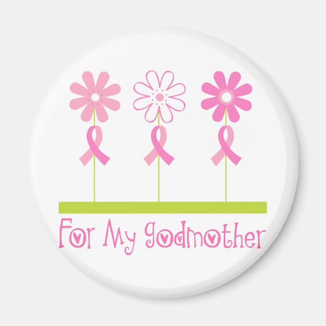 Pink Ribbon For My Godmother Magnet (Front)