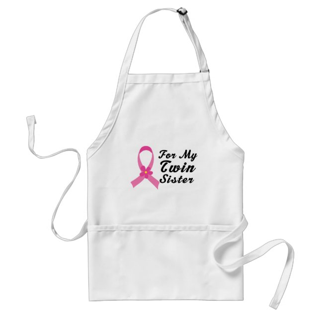 Pink Ribbon For My Twin Sister Standard Apron (Front)