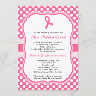 Pink Ribbon Fundraising Event Invitation