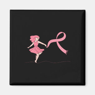 Pink Ribbon Girl Breast Cancer Awareness Warrior F Magnet